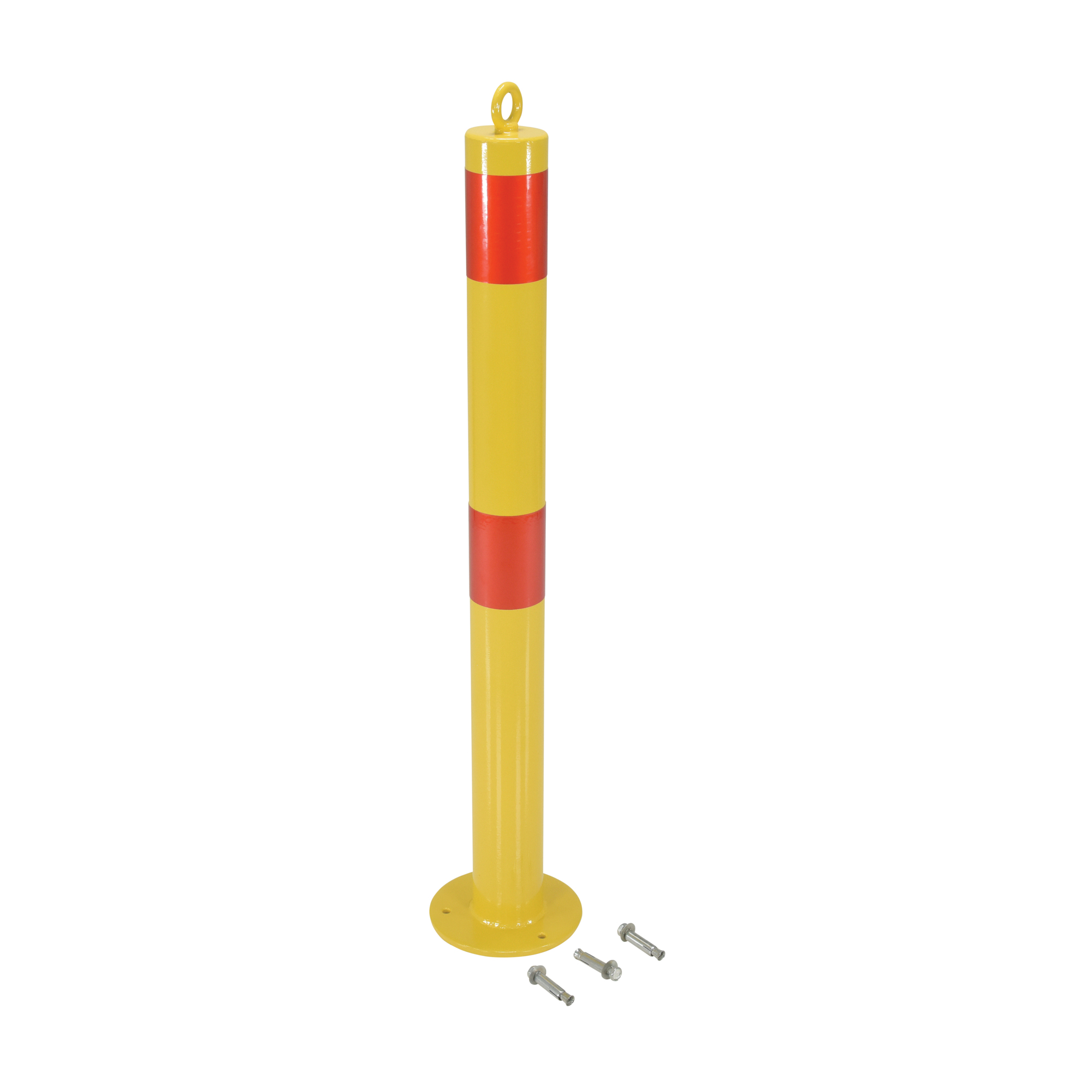 Vestil Steel Fixed Height Bollard 3 In. x 3 In. x 35-1/2 In. Yellow